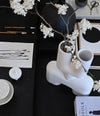 Cobra Vase Double, Medio by 101 Copenhagen in Bone White in a styled interior, view 2 – In Dubai by WSPR