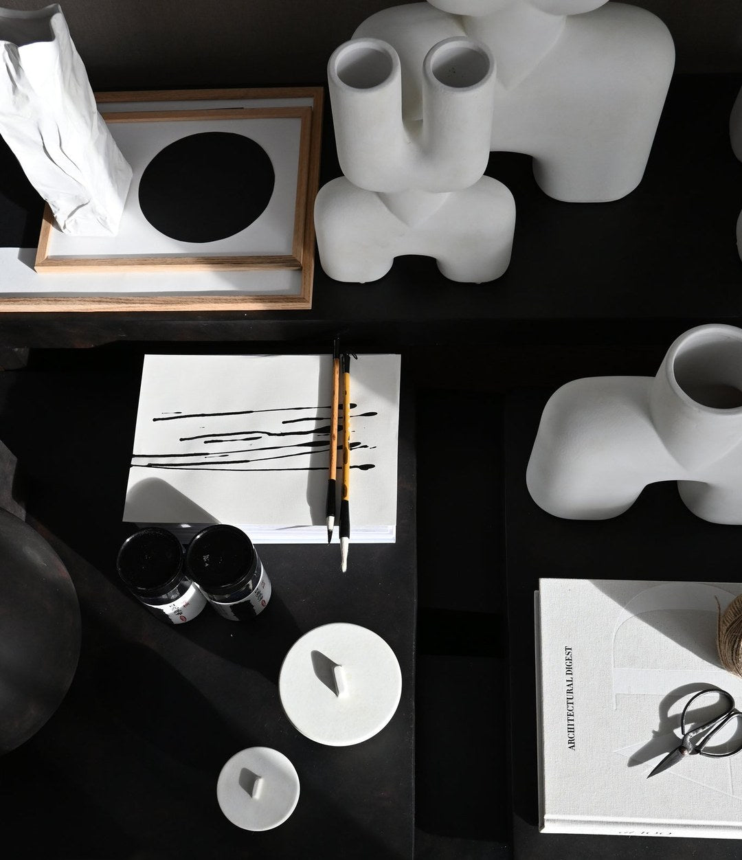 Cobra Vase Double, Mini by 101 Copenhagen in Bone White in a styled interior, view 3 – In Dubai by WSPR