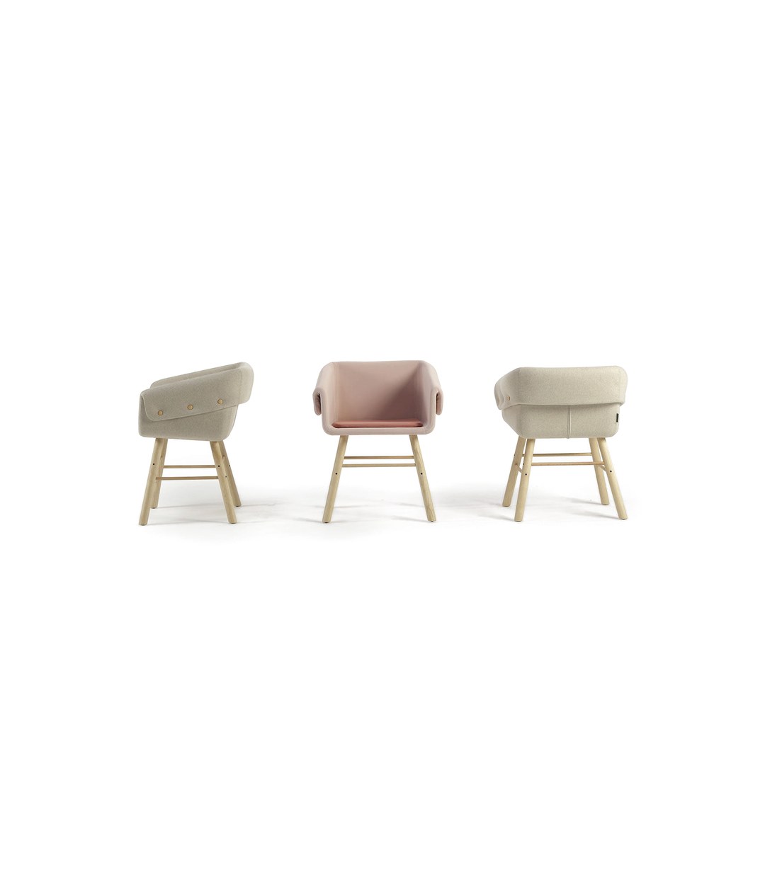 Collar Chair by Sancal in three colours on stained ash legs – In Dubai by WSPR