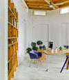Collar Chair by Sancal in blue at a home office desk – In Dubai by WSPR
