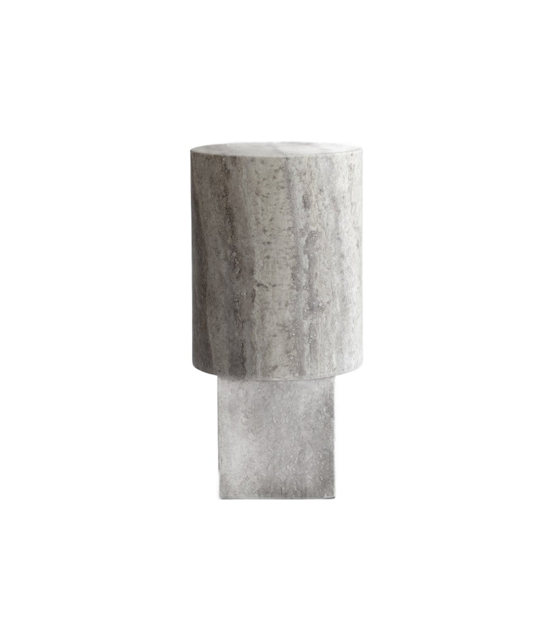Column Table by 101 Copenhagen in Silver Travertine – In Dubai by WSPR