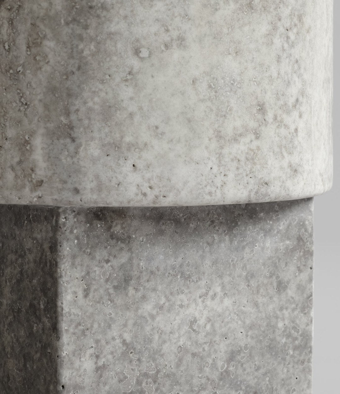 Column Table by 101 Copenhagen in Silver Travertine, view 3 – In Dubai by WSPR