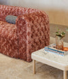 Core Sofa by Sancal in patterned pink, detail – In Dubai by WSPR