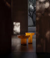 Crown Table, Tall by 101 Copenhagen in Caramel in a styled interior, view 2 – In Dubai by WSPR