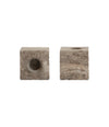 Cube Candle Holder by 101 Copenhagen in Silver Travertine, view 2 – In Dubai by WSPR