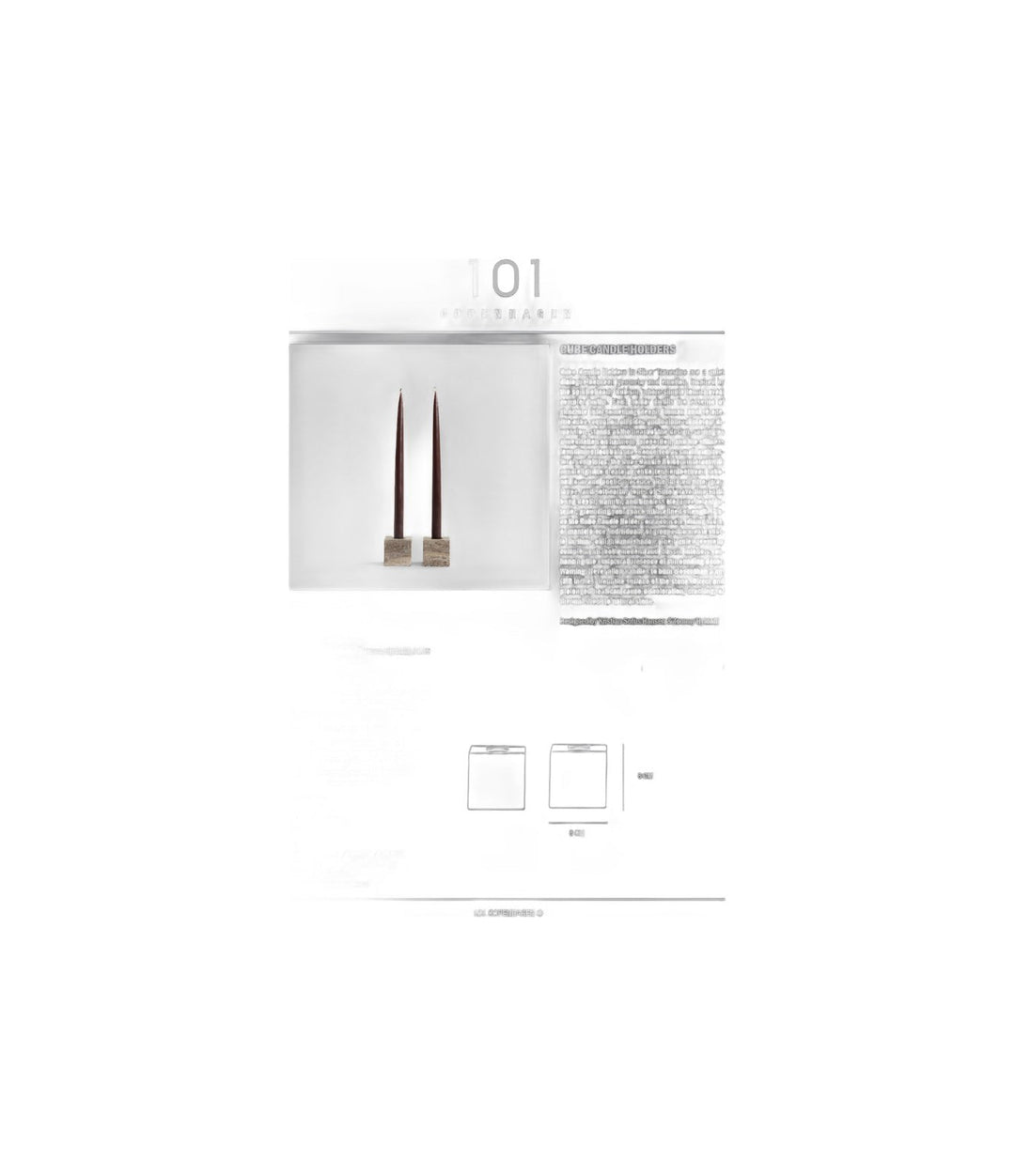 Cube Candle Holder by 101 Copenhagen in Silver Travertine, view 3 – In Dubai by WSPR