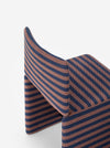 Cubola Chair by Miniforms in striped fabric, three-quarter view showing the curved backrest – In Dubai by WSPR