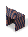 Cubola Chair by Miniforms in striped fabric, side view of the seat and backrest – In Dubai by WSPR