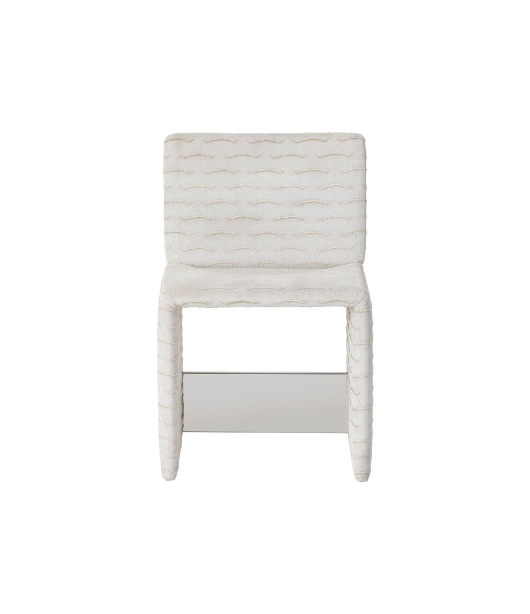 Cubola Chair by Miniforms with Super Mirror crossbar, Nouvelles Vagues, front view – In Dubai by WSPR