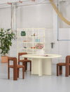 Cuoppo Vase by Miniforms in Verde baked clay, styled on open shelving in a bright studio – In Dubai by WSPR