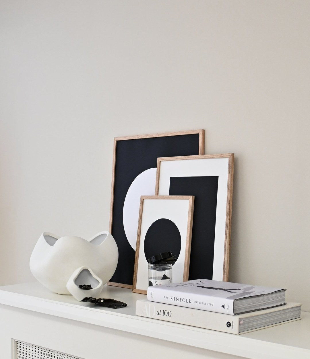 Curve Bowl, Big by 101 Copenhagen in Bone White in a styled interior, view 2 – In Dubai by WSPR