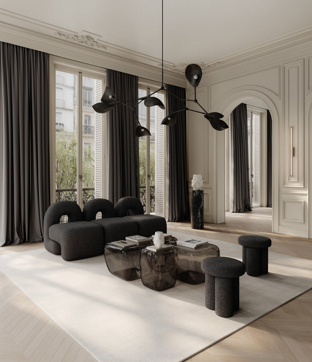 Daiku Lounge Chair by 101 Copenhagen in Deep Taupe in a styled interior, view 2 – In Dubai by WSPR