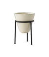 Daiza Planter by Audo in glazed ivory stoneware, small size, angled view – In Dubai by WSPR
