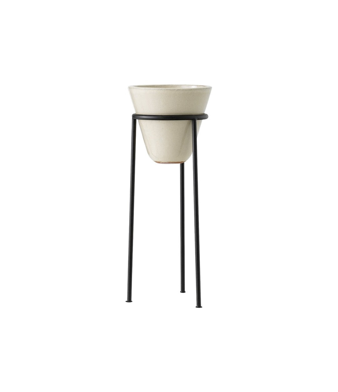 Daiza Planter by Audo in glazed ivory stoneware, tall size, angled view – In Dubai by WSPR