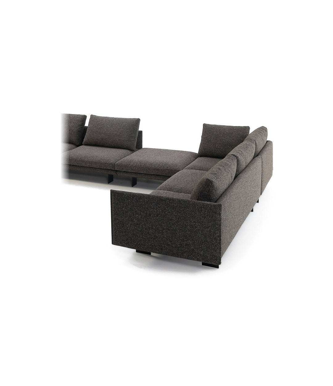 Deep Modular Sofa by Sancal corner composition in charcoal, rear view – In Dubai by WSPR