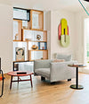 Deep Armchair by Sancal in grey in a living room – In Dubai by WSPR