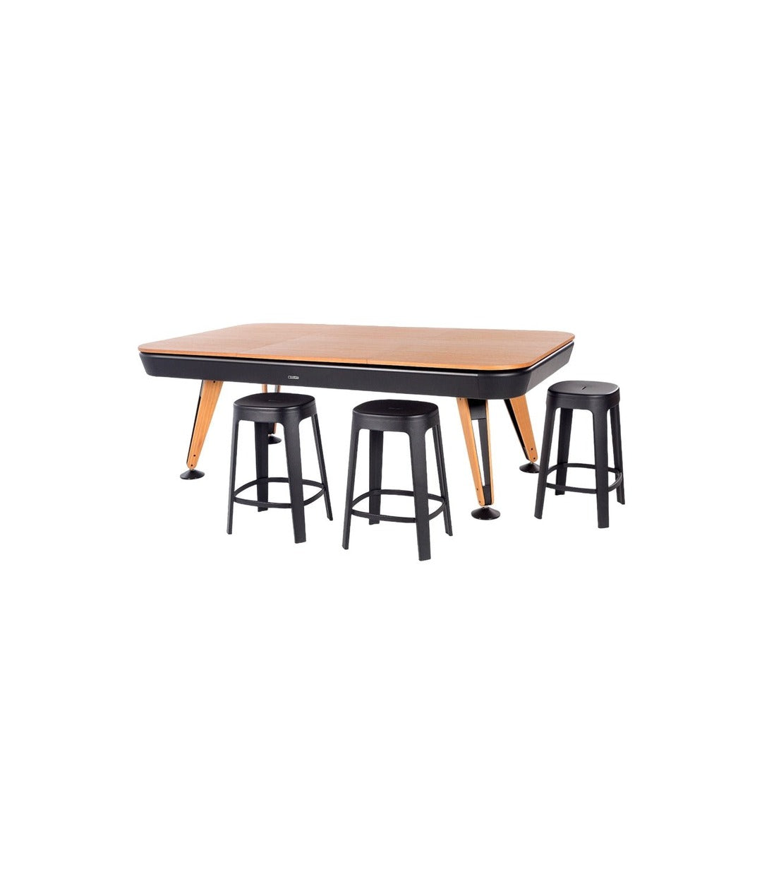 Diagonal Dining Pool Table Kit by RS Barcelona in Iroko top view – In Dubai by WSPR