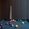 Diagonal Pool Table by RS Barcelona detail of the balls on the cloth – In Dubai by WSPR