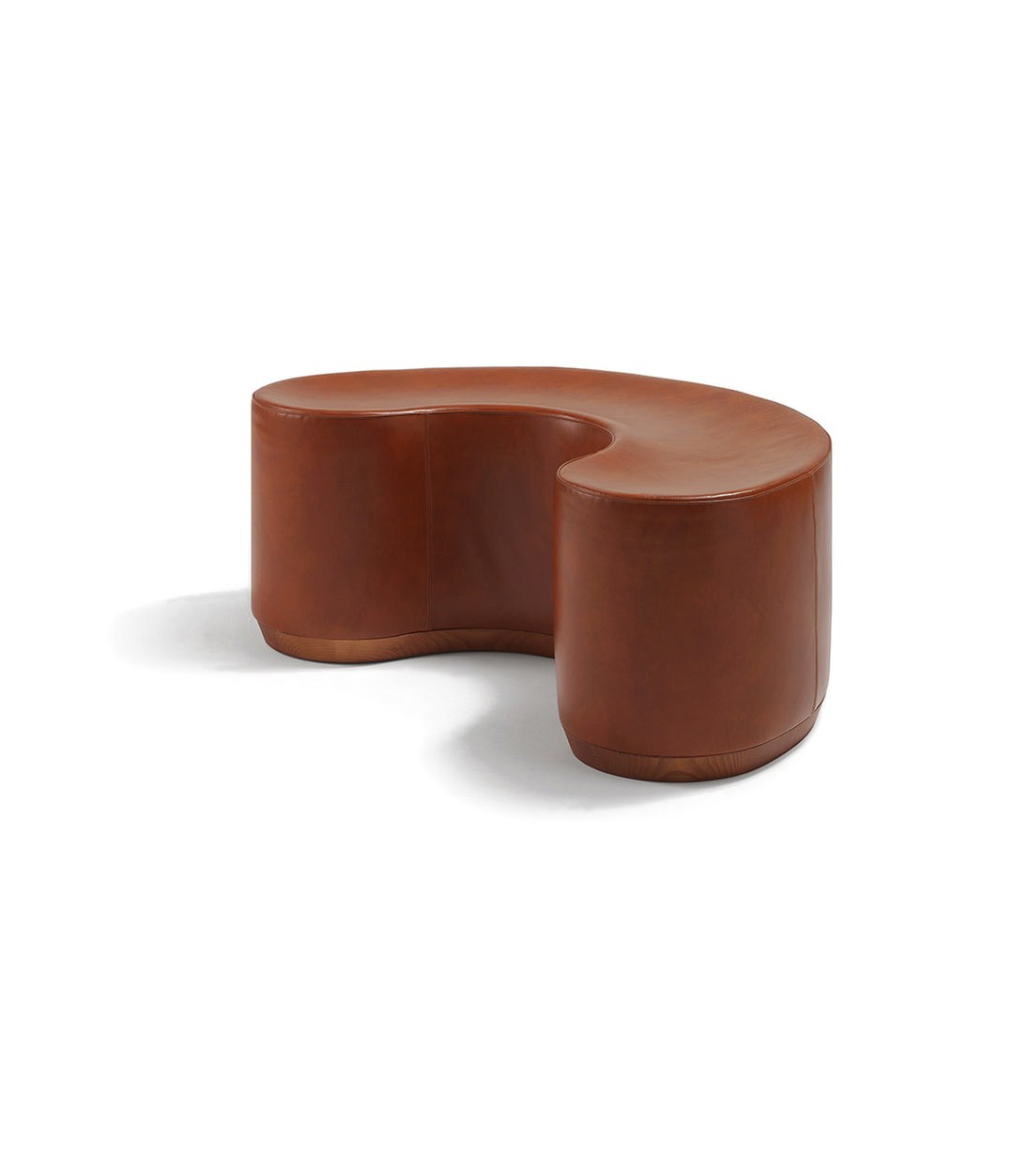 Dividuals Pouf by Sancal shaped pouf in tan leather – In Dubai by WSPR