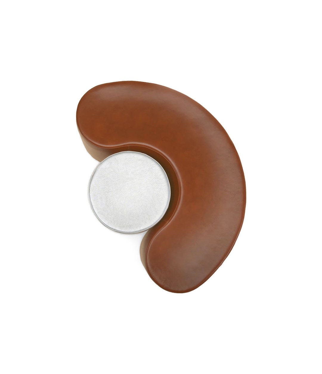 Dividuals Pouf by Sancal shaped pouf in leather seen from above – In Dubai by WSPR