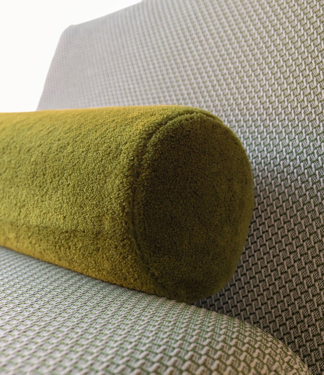 Diwan Bench by Sancal detail of the velvet roll cushion – In Dubai by WSPR
