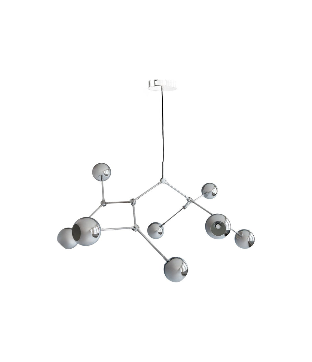 Drop Chandelier Globe by 101 Copenhagen in Chrome (5m) – In Dubai by WSPR