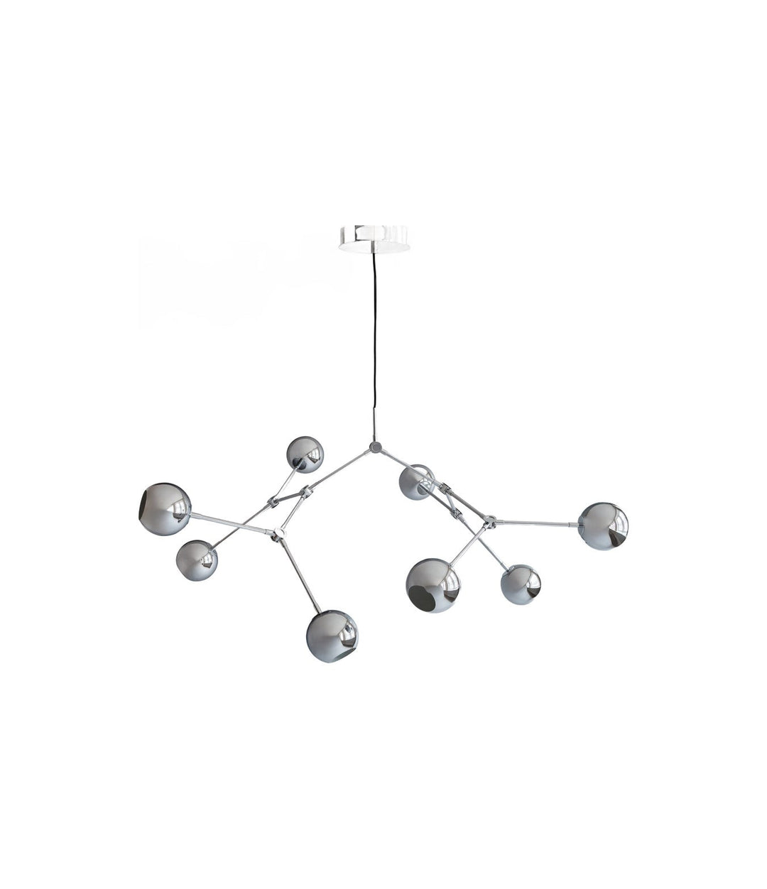 Drop Chandelier Globe by 101 Copenhagen in Chrome (5m), view 2 – In Dubai by WSPR