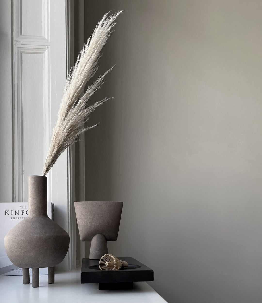 Duck Vase, Fat by 101 Copenhagen in Taupe in a styled interior – In Dubai by WSPR
