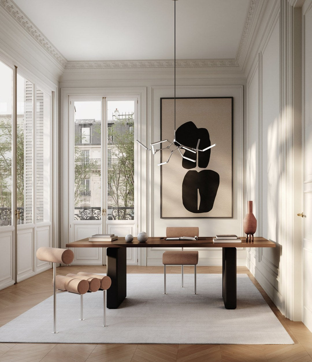 Duck Vase, Slim by 101 Copenhagen in Terracotta in a styled interior, view 2 – In Dubai by WSPR