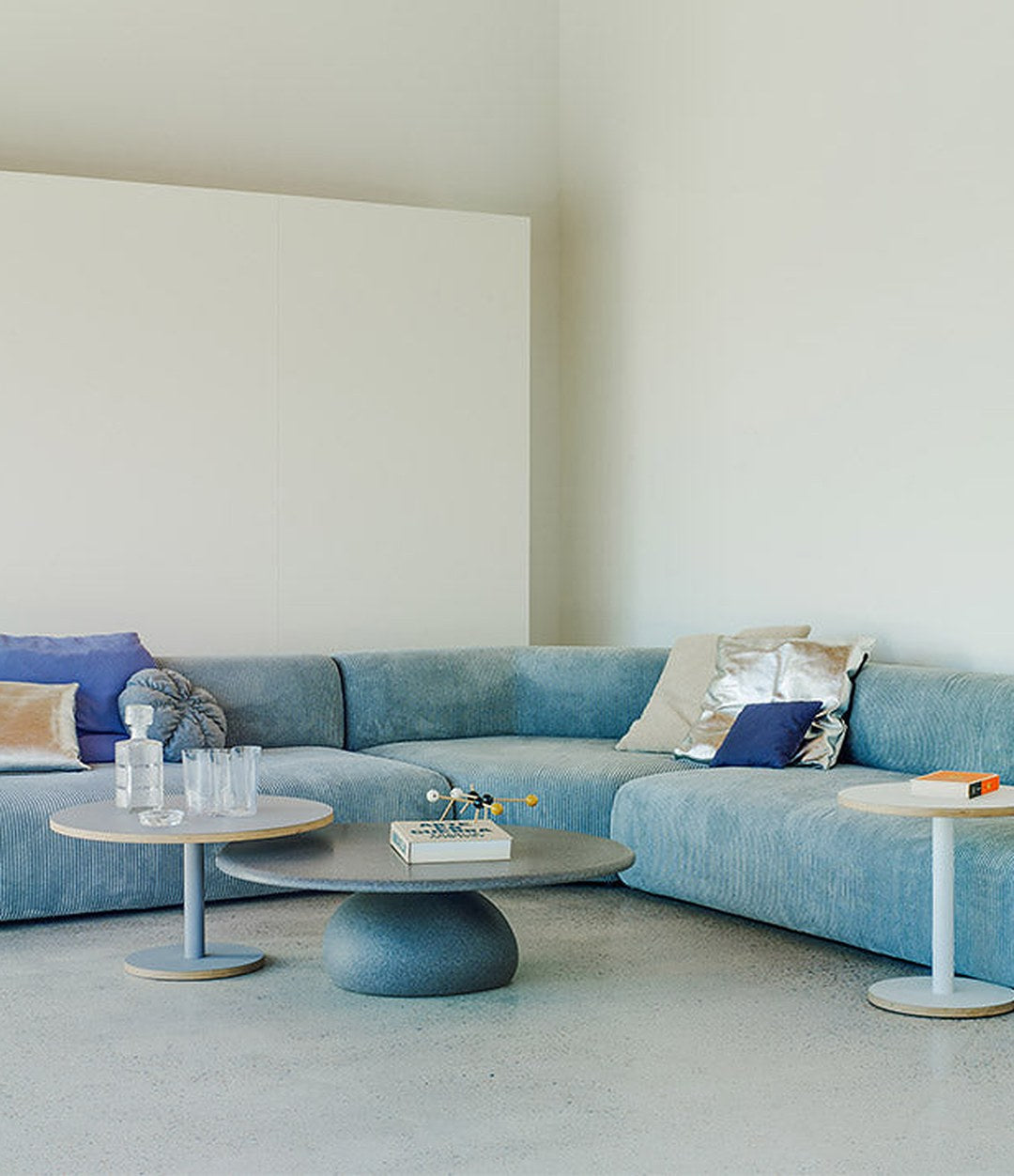 Duo Maxi Modular Sofa by Sancal corner composition in blue, wide view – In Dubai by WSPR
