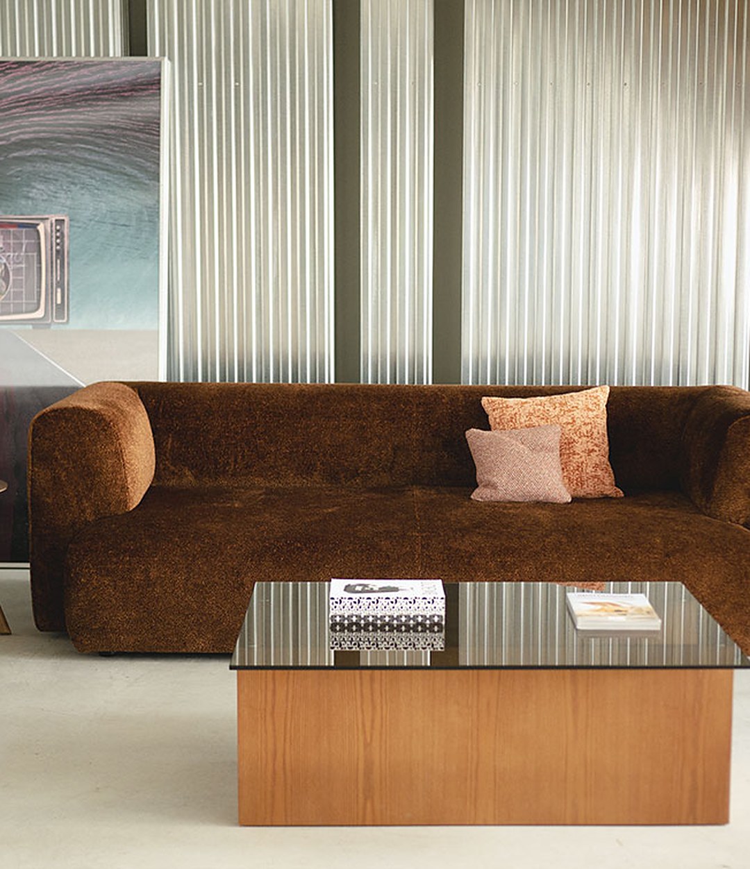Duo Maxi Modular Sofa by Sancal sofa in brown in a living room – In Dubai by WSPR