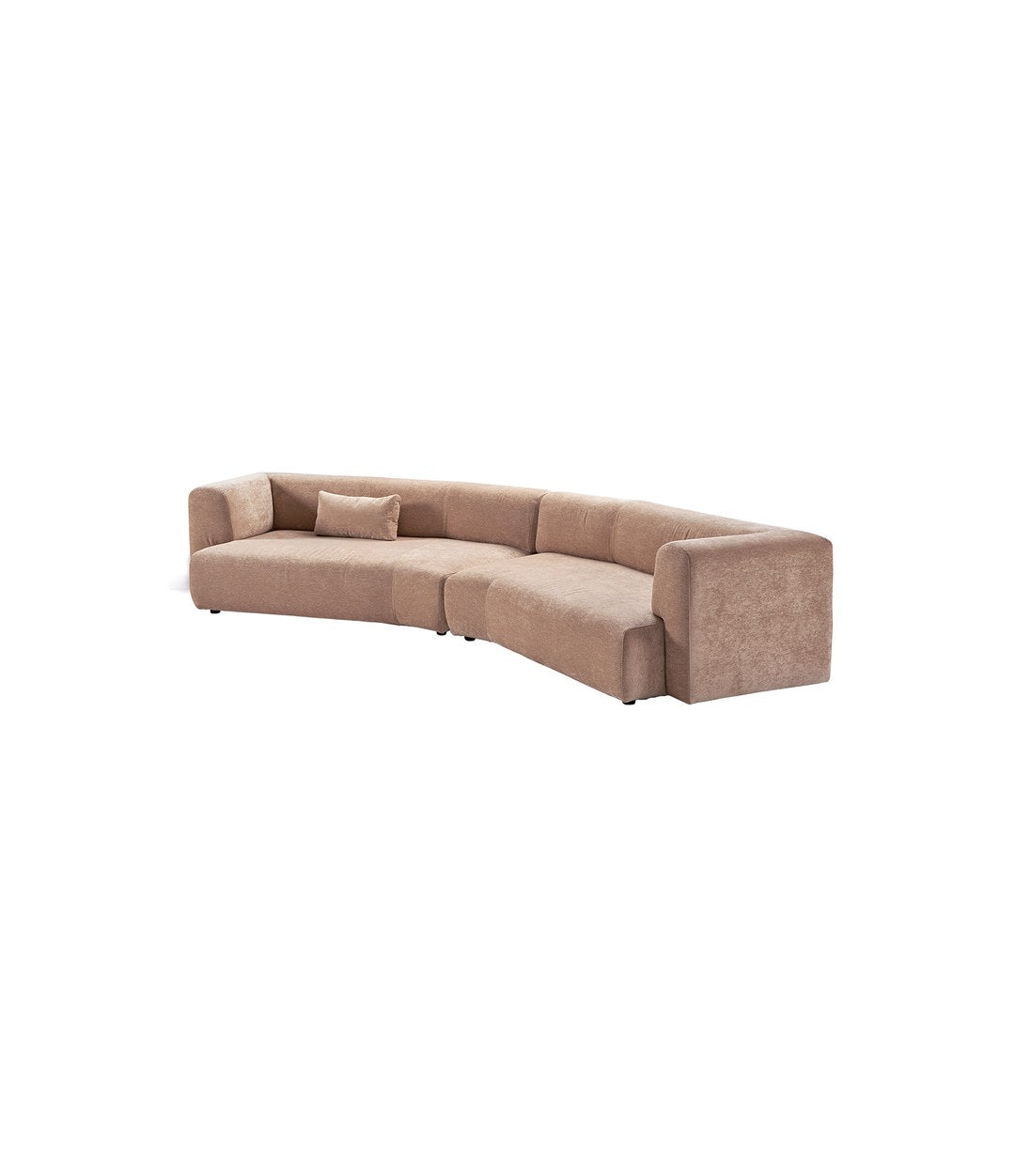 Duo Maxi Modular Sofa by Sancal curved composition in dusty pink, side view – In Dubai by WSPR