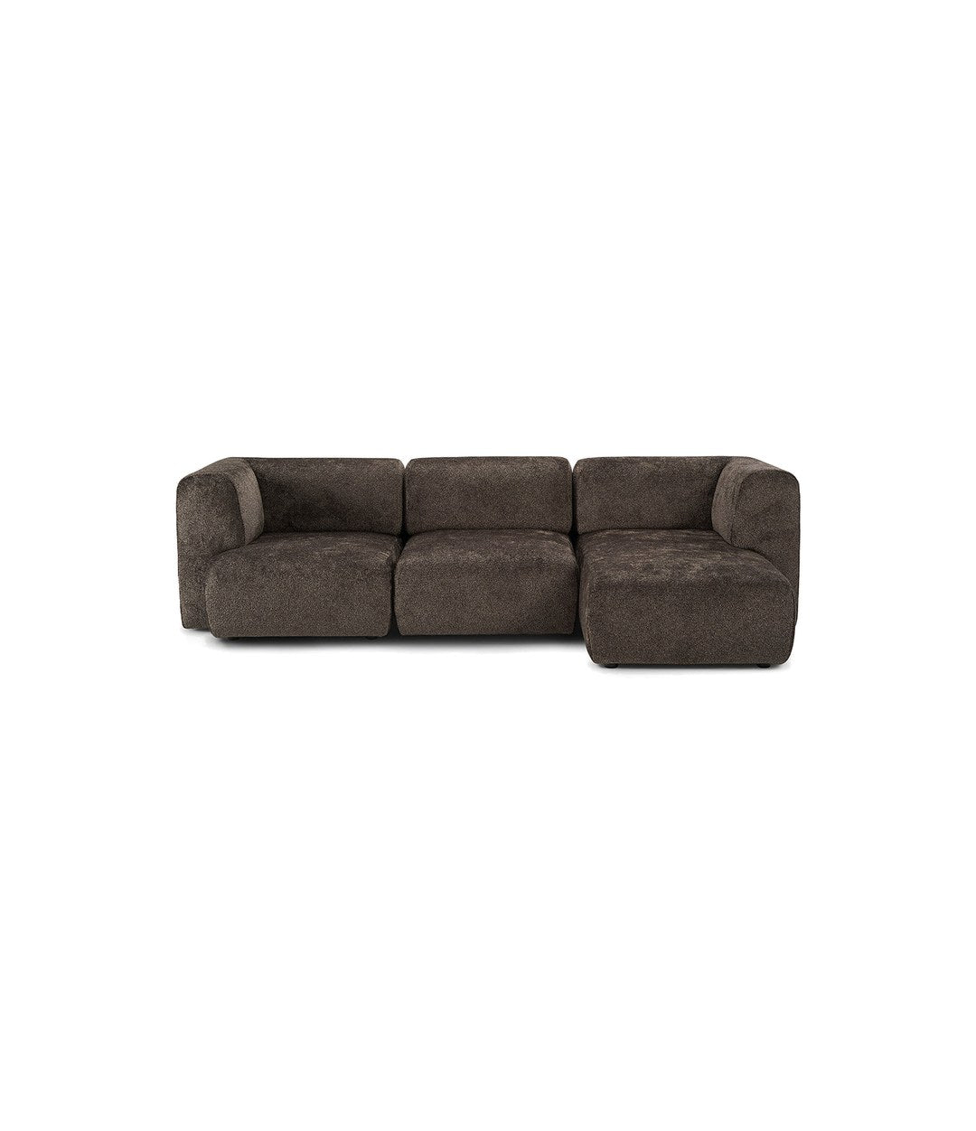 Duo Mini Modular Sofa by Sancal corner composition with chaise in dark brown – In Dubai by WSPR