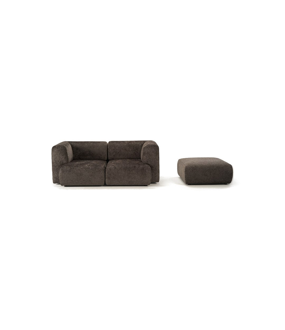 Duo Mini Modular Sofa by Sancal sofa and pouf in dark brown – In Dubai by WSPR
