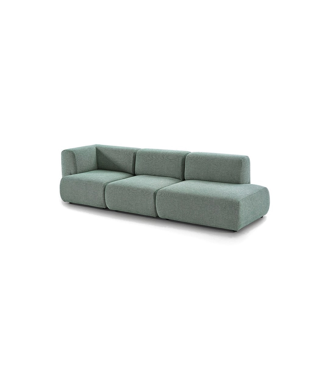 Duo Mini Modular Sofa by Sancal three modules with arms in sage green – In Dubai by WSPR