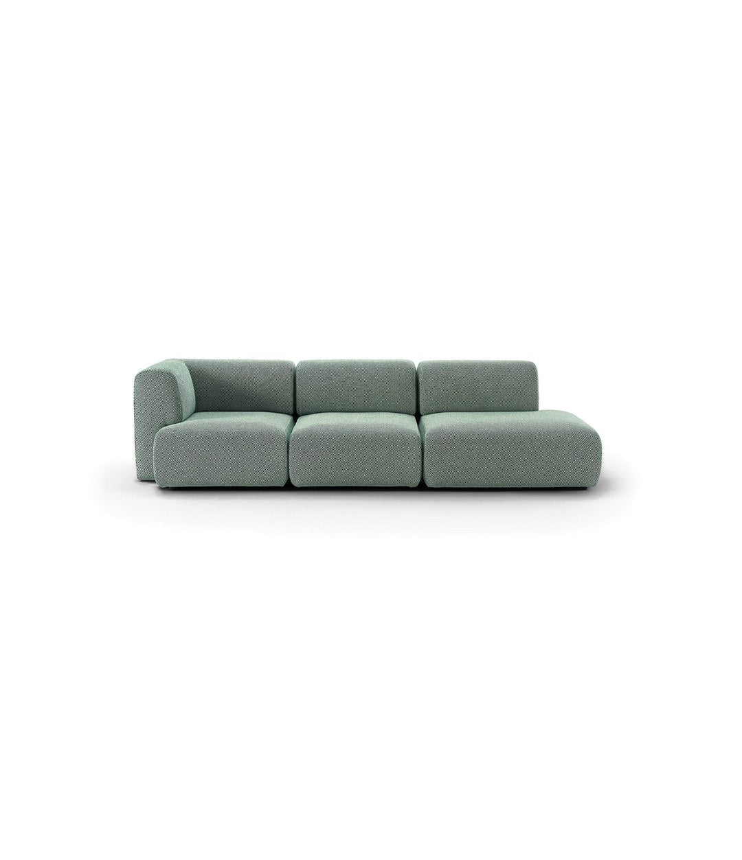 Duo Mini Modular Sofa by Sancal three-seater in sage green, front view – In Dubai by WSPR
