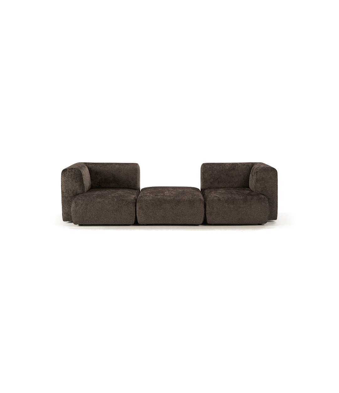 Duo Mini Modular Sofa by Sancal armless module between two arm modules in dark brown – In Dubai by WSPR