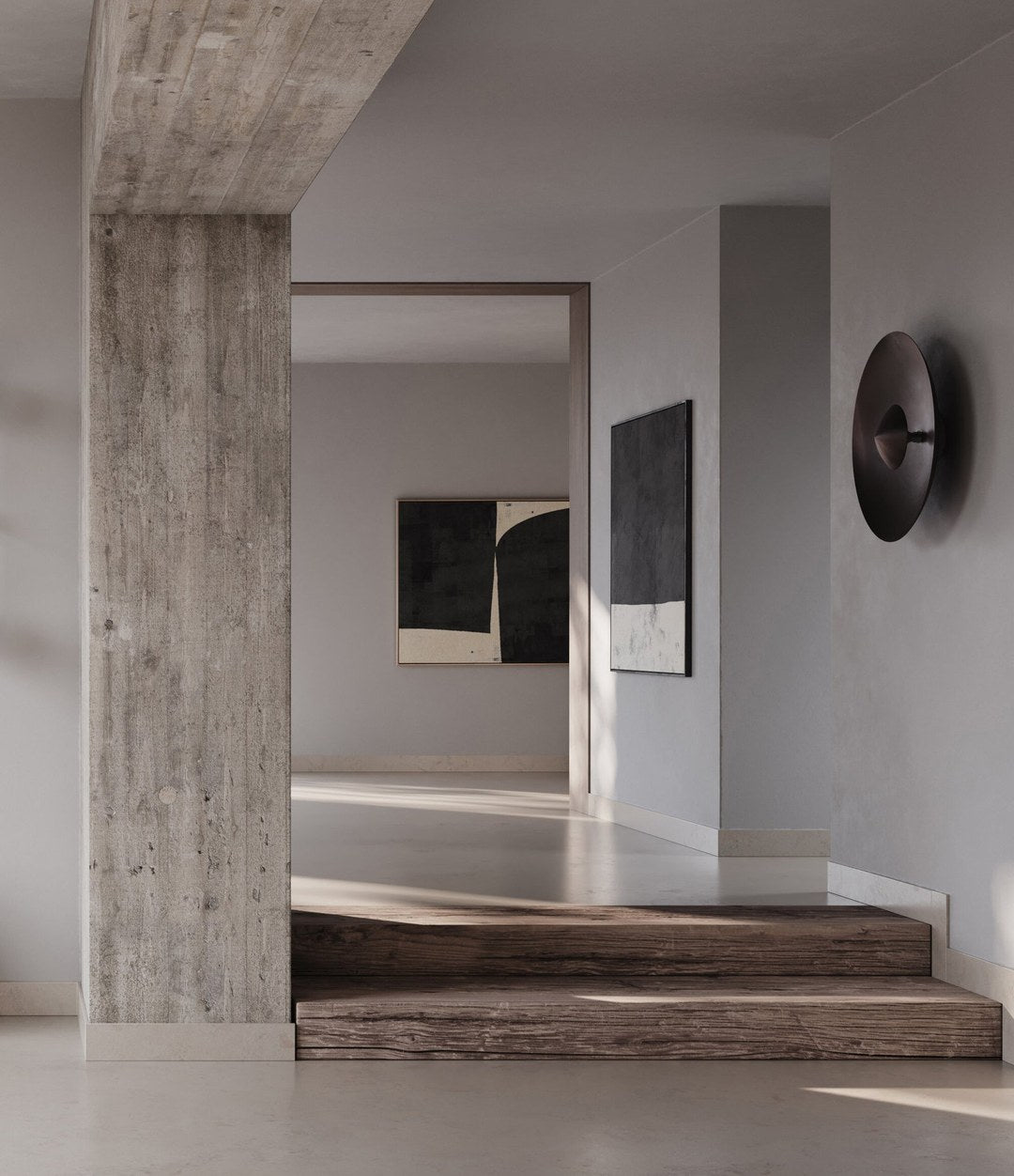 Dusk Wall Lamp by 101 Copenhagen in Burned Black in a styled interior, view 2 – In Dubai by WSPR