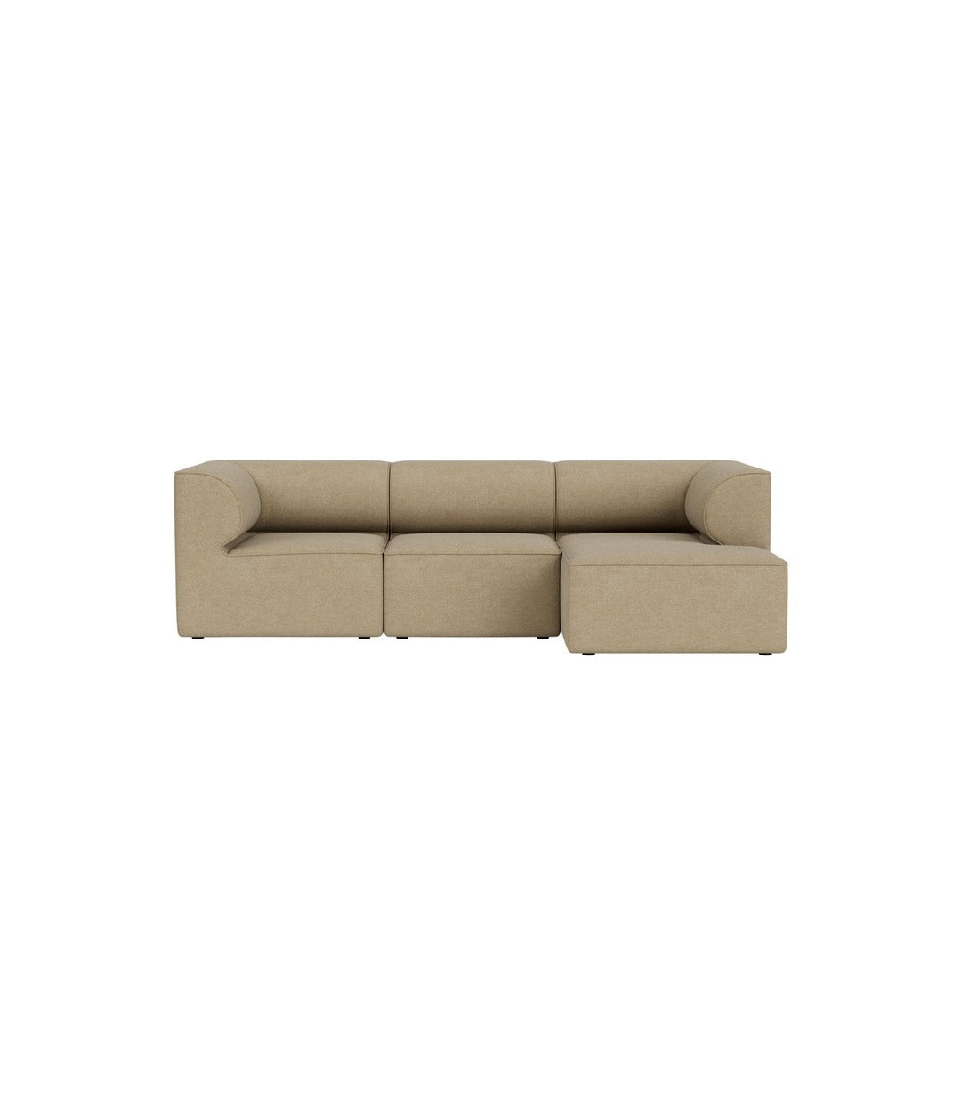 Eave Modular Sofa 86 by Audo in Audo Bouclé 02, Configuration 11 3-seater with right chaise longue, front view – In Dubai by WSPR