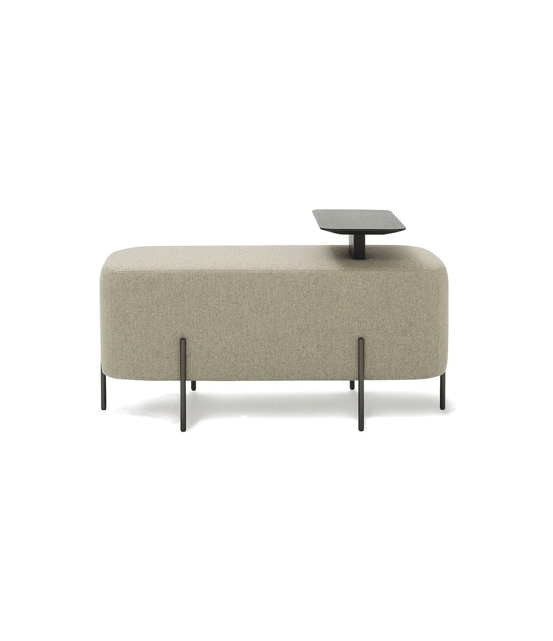 Elephant Pouf by Sancal bench with tray in grey on graphite legs – In Dubai by WSPR