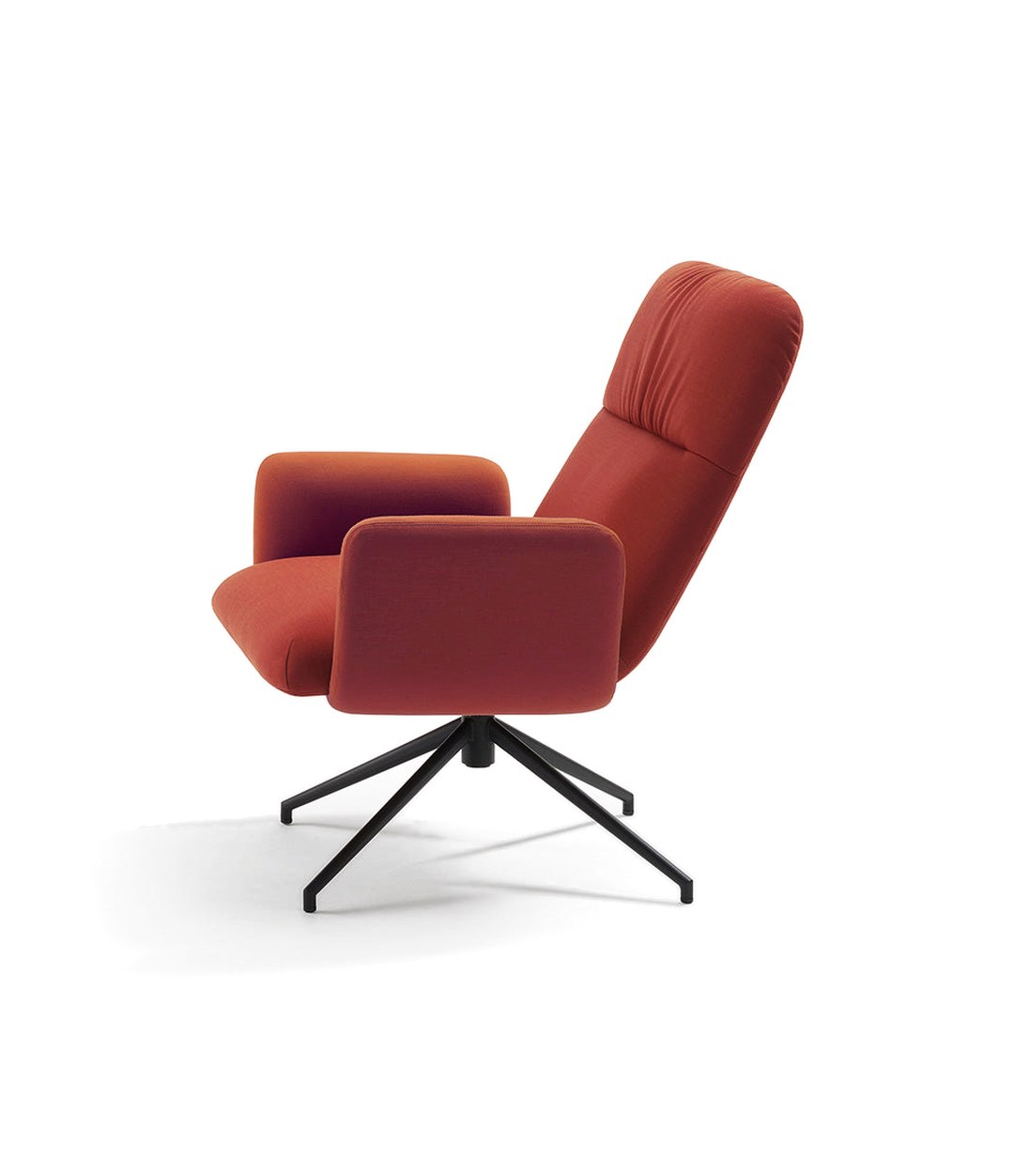Elle Lounge Chair by Sancal in red on a swivel base with arms – In Dubai by WSPR