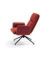 Elle Lounge Chair by Sancal in red on a swivel base with arms – In Dubai by WSPR