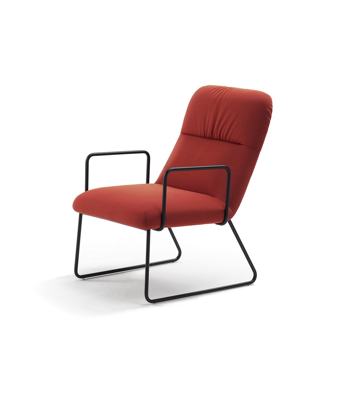 Elle Lounge Chair by Sancal in red on a sled base – In Dubai by WSPR