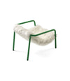 Elle Mini Lounge Chair by Sancal in white furry textile on a green frame – In Dubai by WSPR