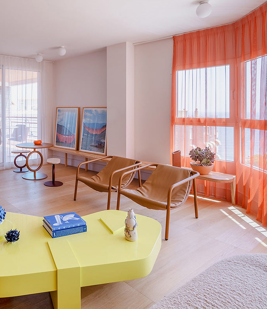 Elle Mini Lounge Chair by Sancal with a yellow table – In Dubai by WSPR