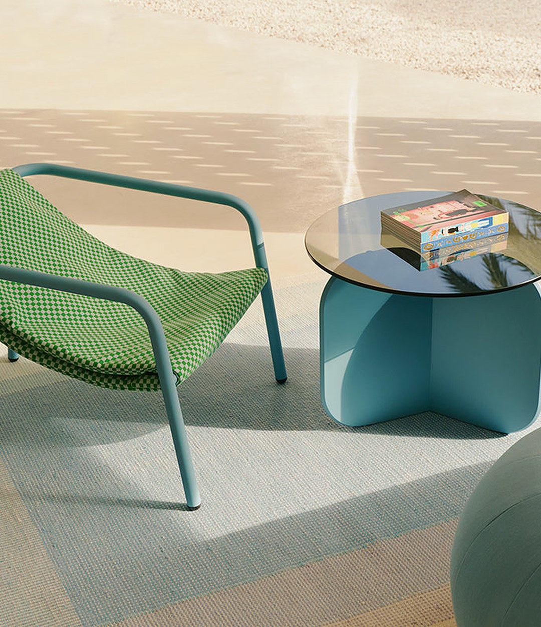 Elle Mini Lounge Chair by Sancal in green in a lounge – In Dubai by WSPR