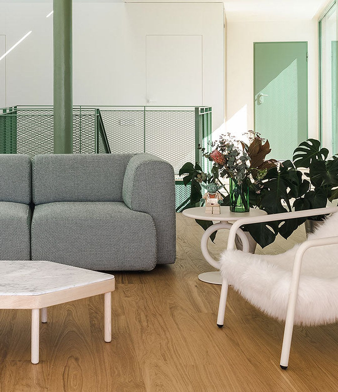 Elle Mini Lounge Chair by Sancal in white in a living room – In Dubai by WSPR