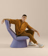 Elle Wing Chair by Sancal in lilac, seated – In Dubai by WSPR