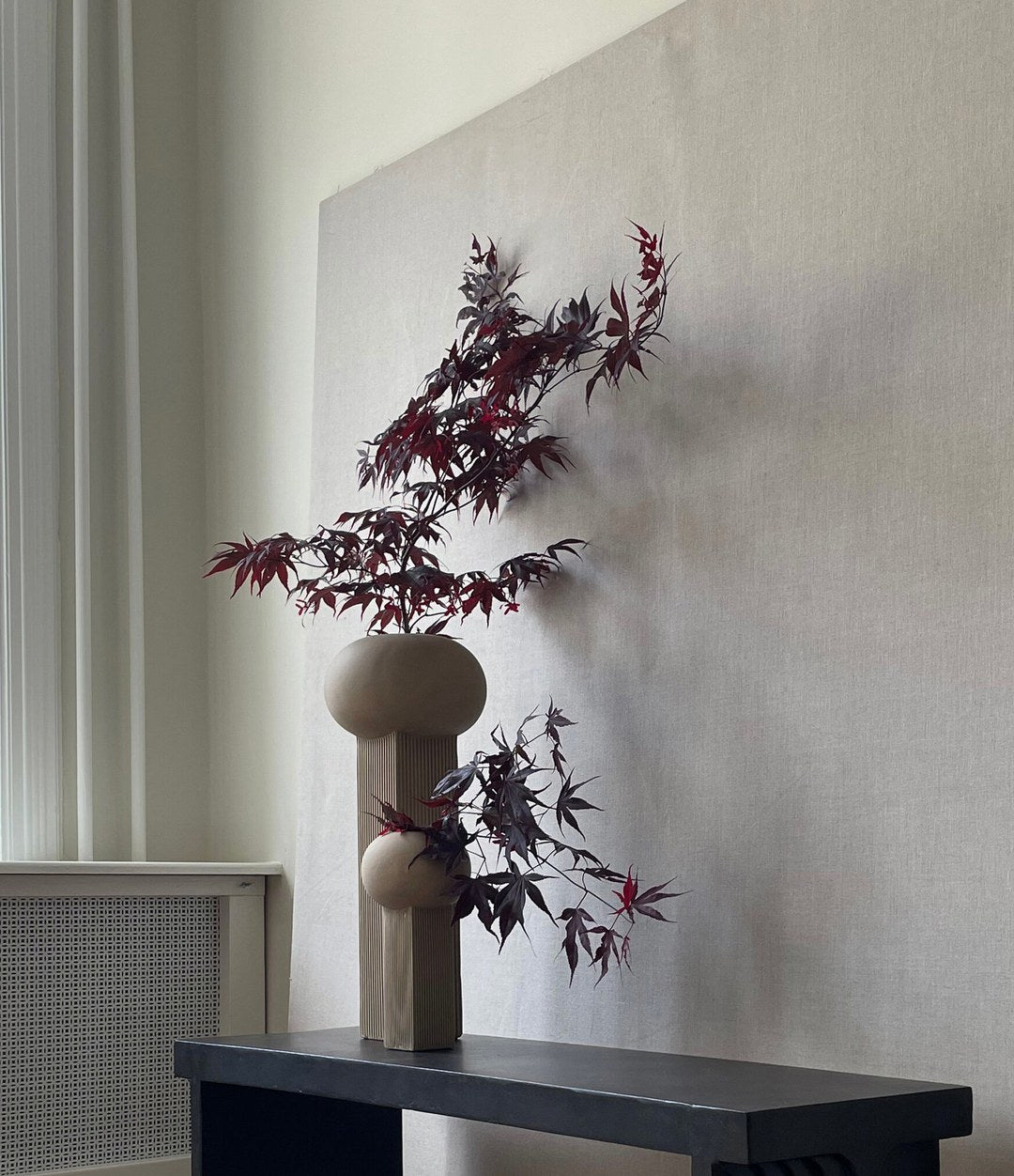 Empire Vase, Mini by 101 Copenhagen in Sand in a styled interior, view 2 – In Dubai by WSPR