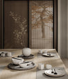 Enkei Tray, Medio by 101 Copenhagen in Silver Travertine in a styled interior, view 2 – In Dubai by WSPR